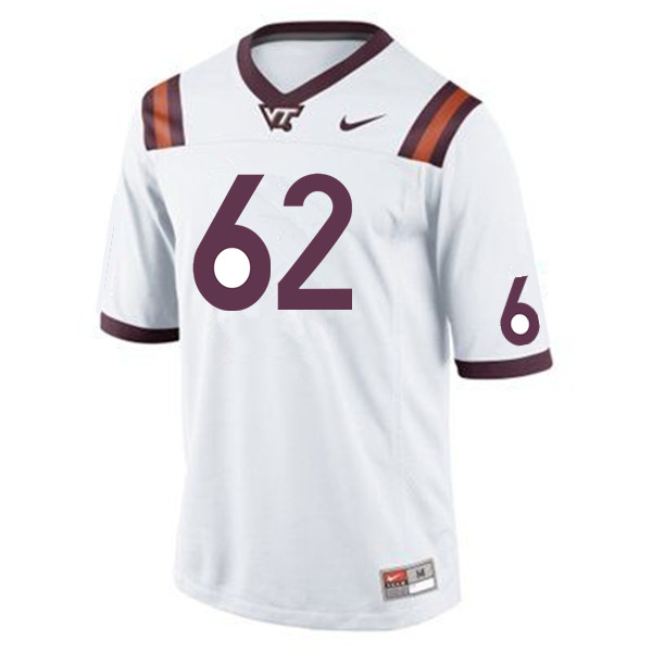 Men #62 Jonathan Kuhler Virginia Tech Hokies College Football Jerseys Sale-White